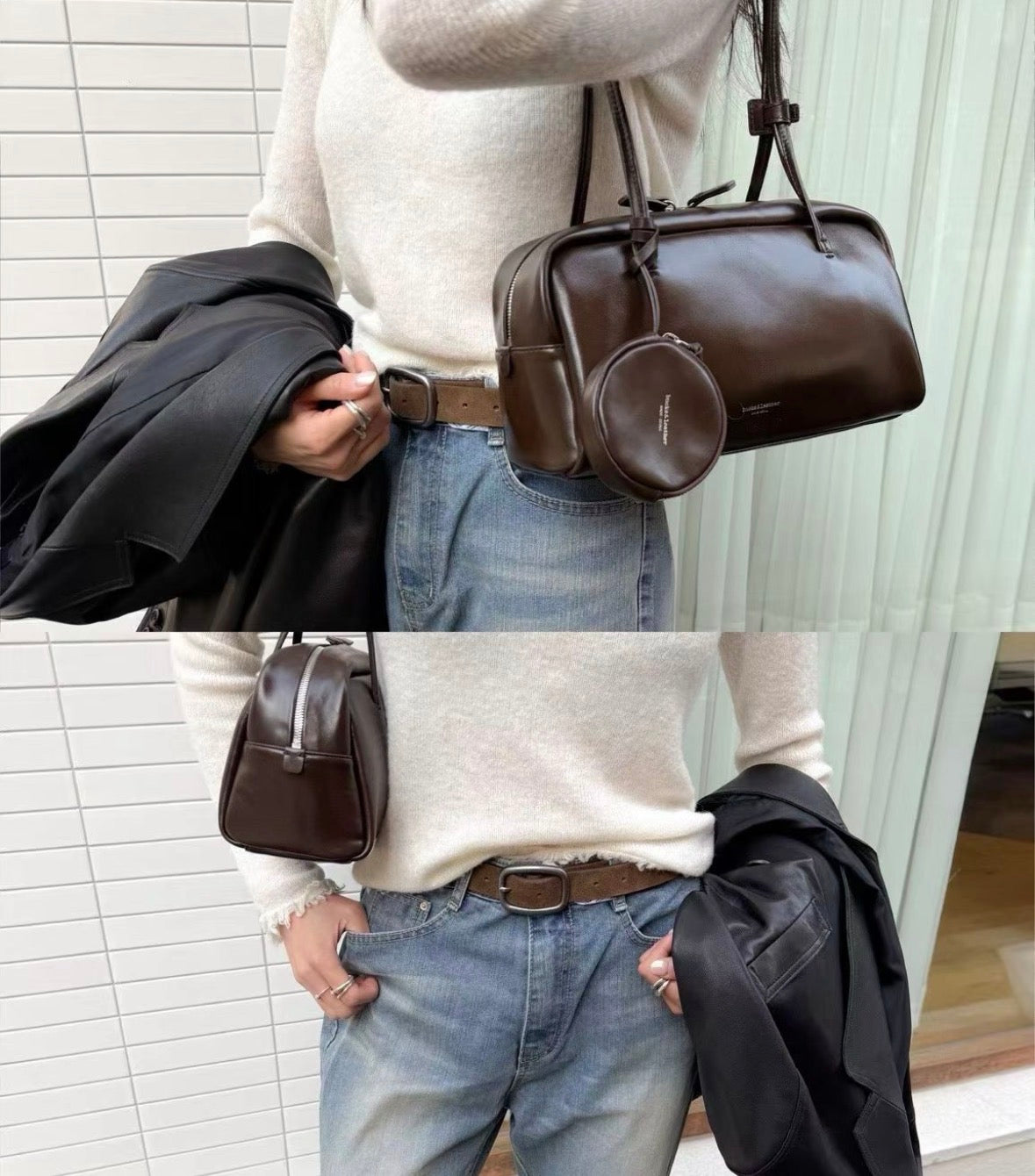Buck & Leather 法式吐司包 大號 牛皮亮面