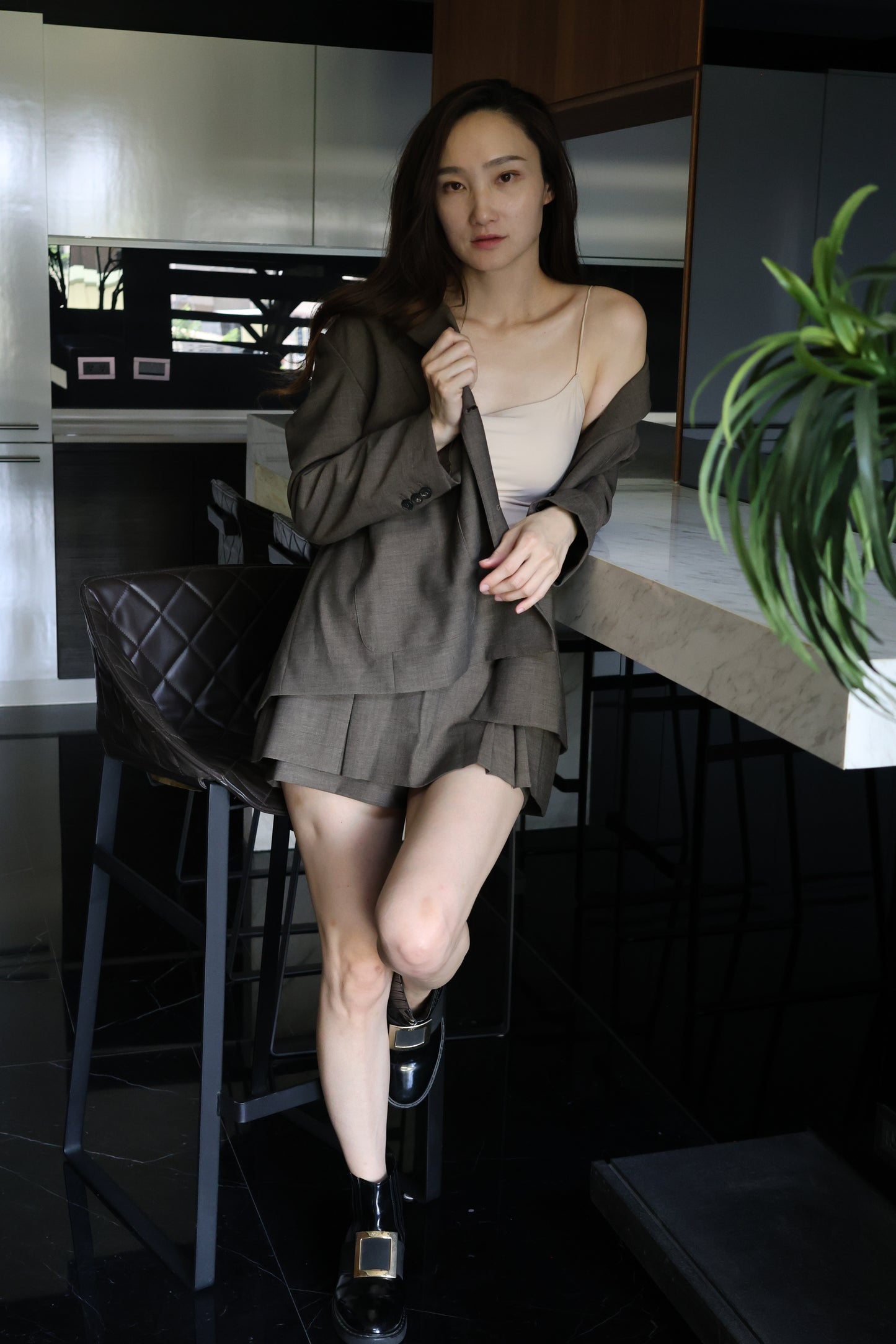 優雅輪廓西裝 短褲