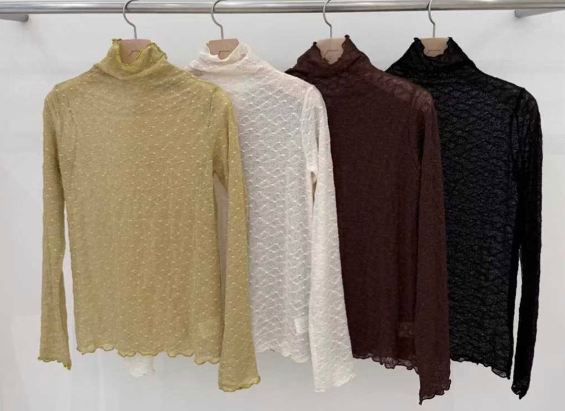 天絲蕾絲高領內搭