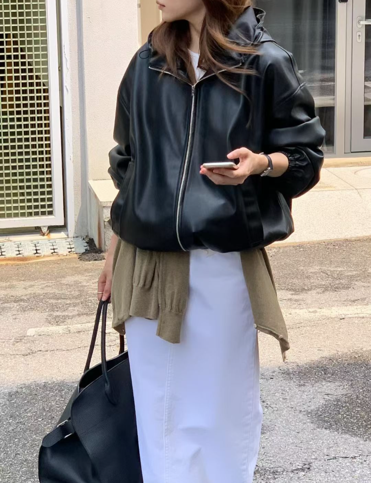 都會女皮衣外套