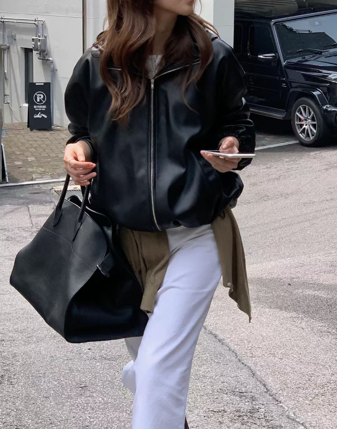 都會女皮衣外套
