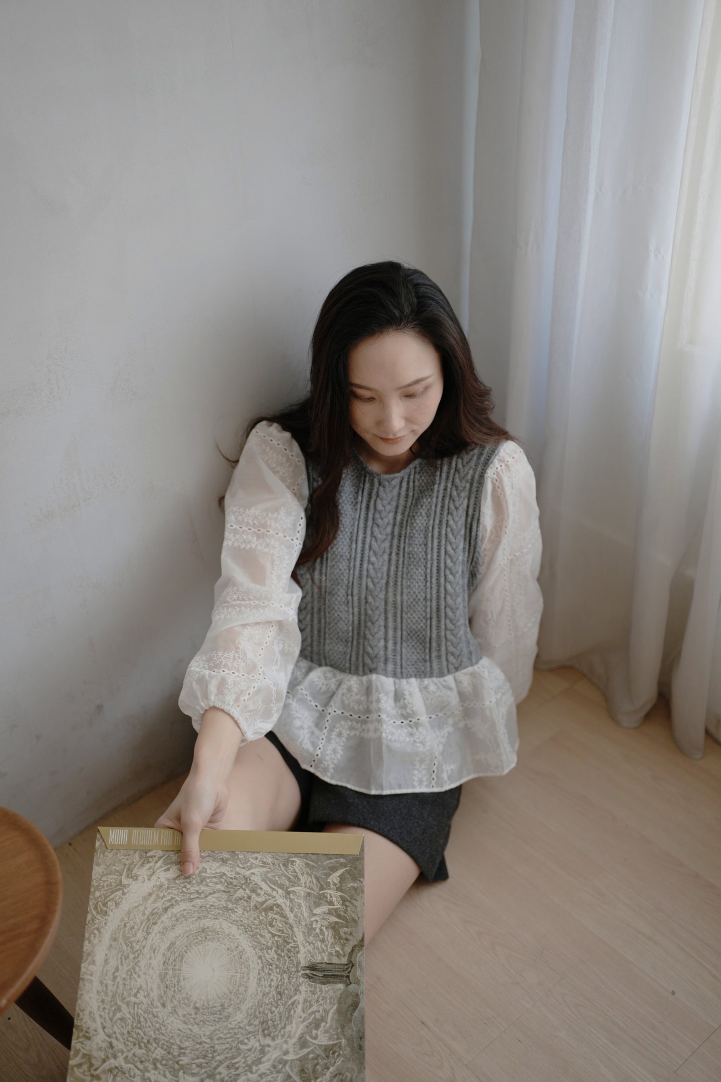 拼接麻花上衣