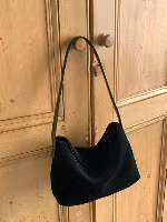 撞色肩帶麂皮包