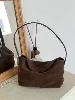 撞色肩帶麂皮包