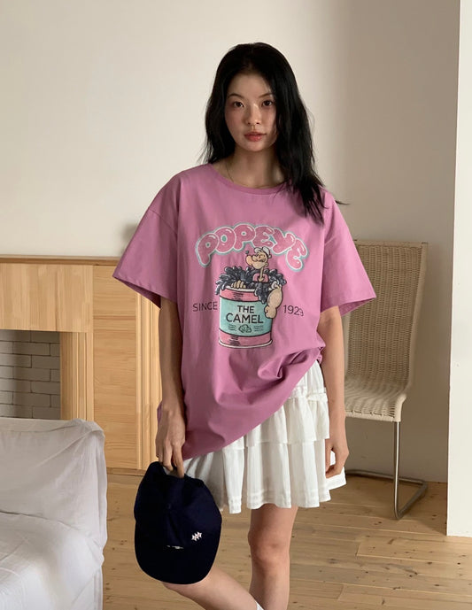 復古水手寬鬆長版T