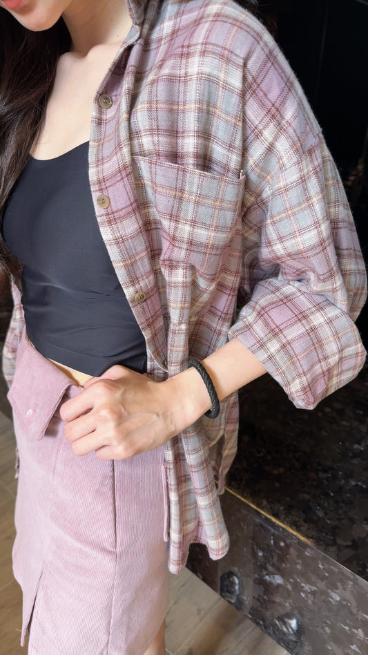 都市栗子格紋襯衫