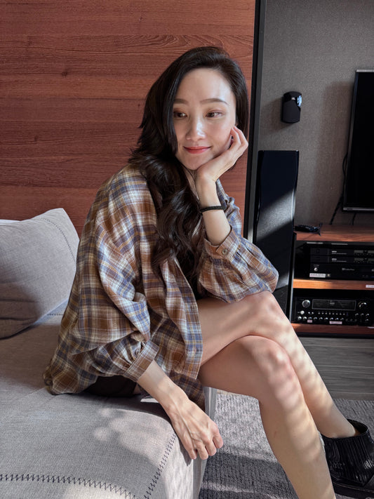 都市栗子格紋襯衫