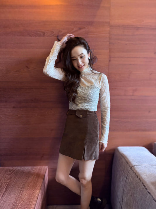 天絲蕾絲高領內搭