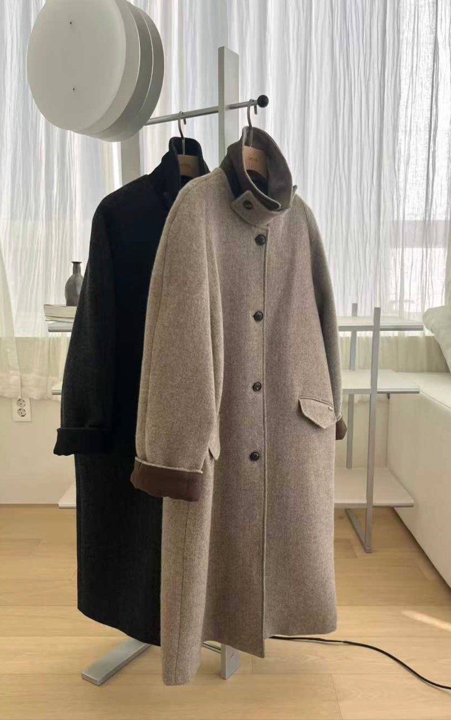 100% 羊毛撞色大衣