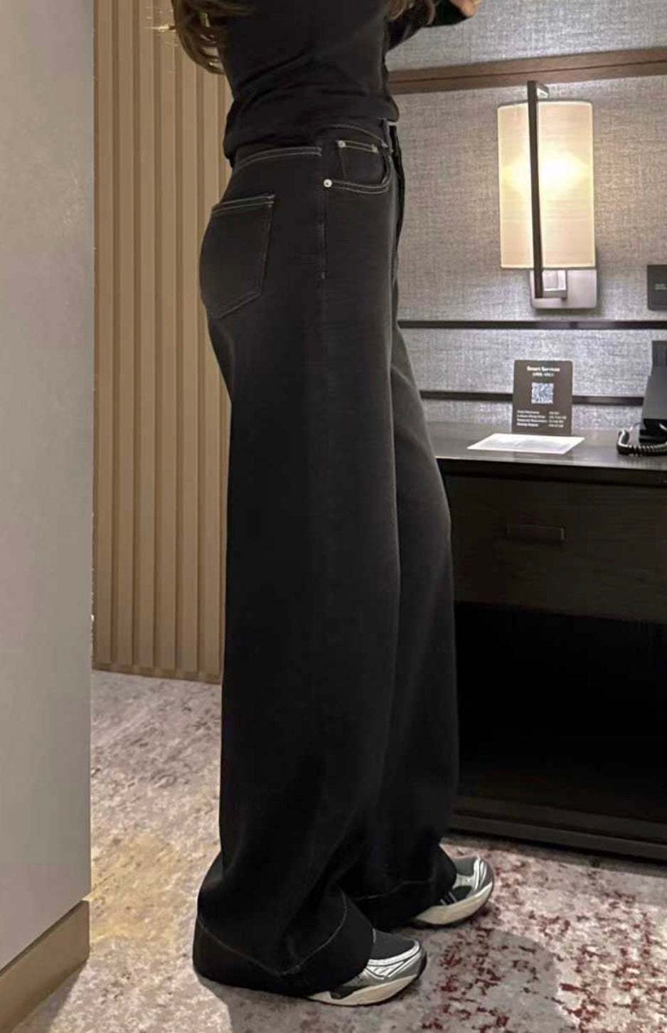 丹寧理想直筒褲