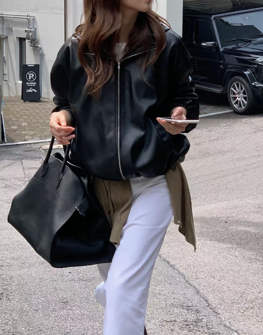 都會女皮衣外套