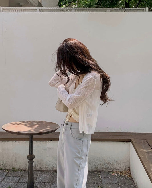 亞麻開衫小外套