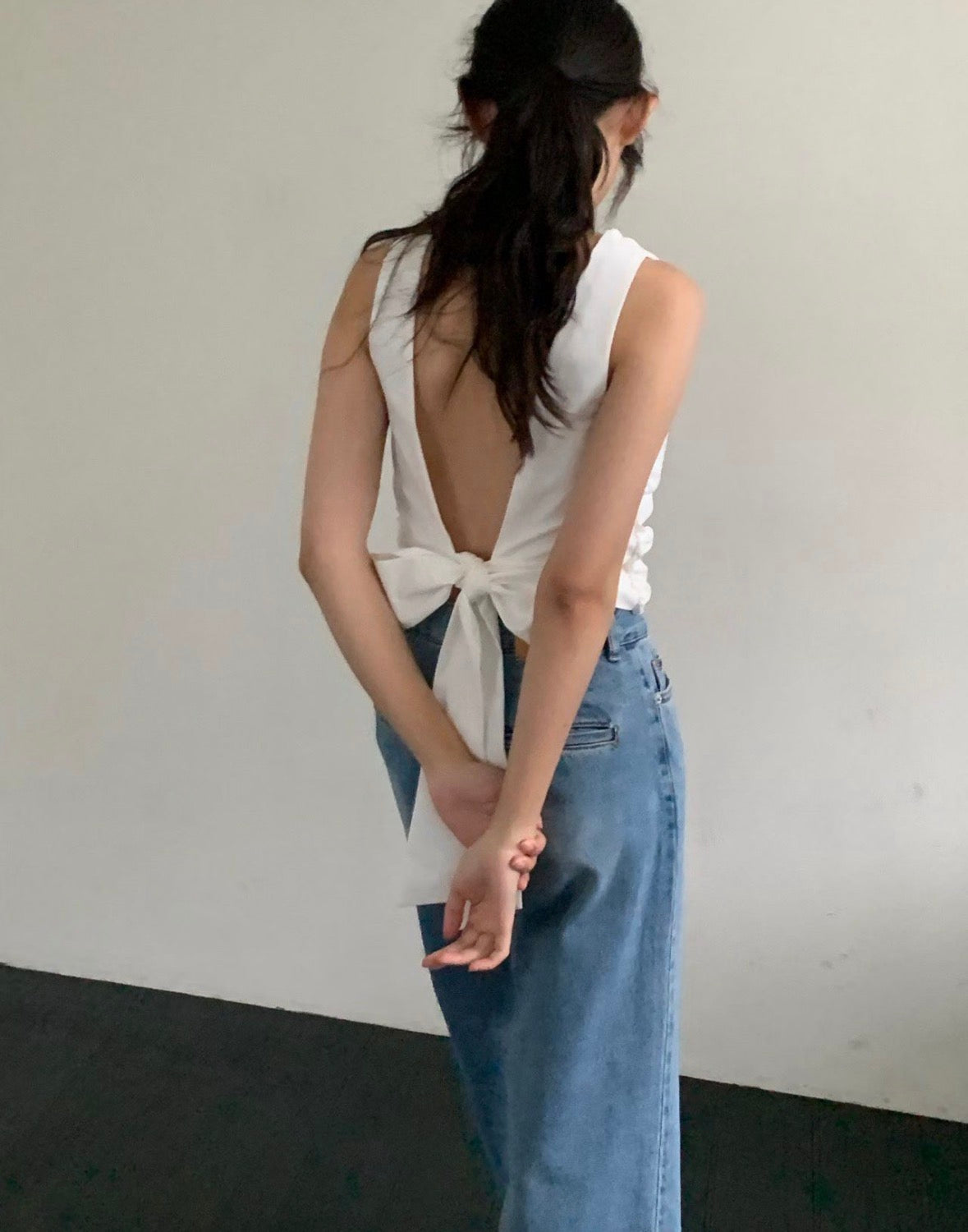 蝴蝶結美背上衣