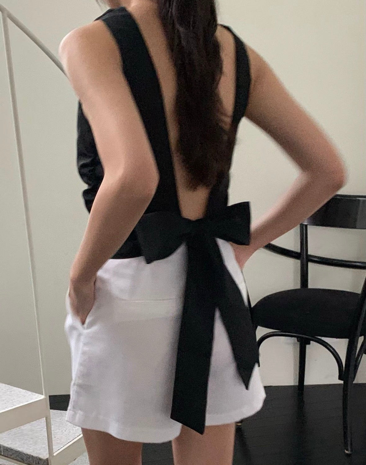 蝴蝶結美背上衣