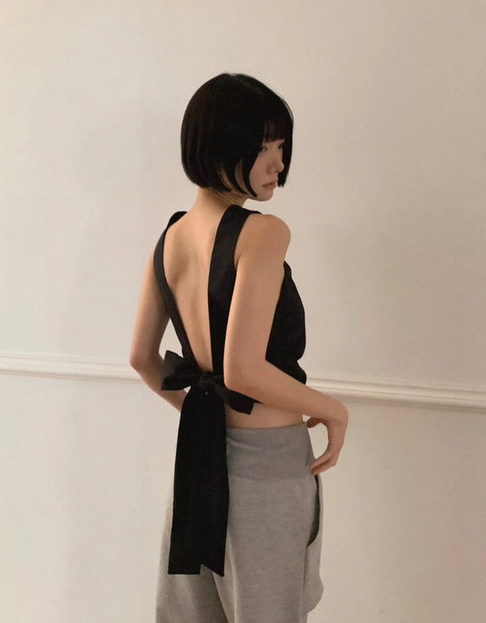 蝴蝶結美背上衣